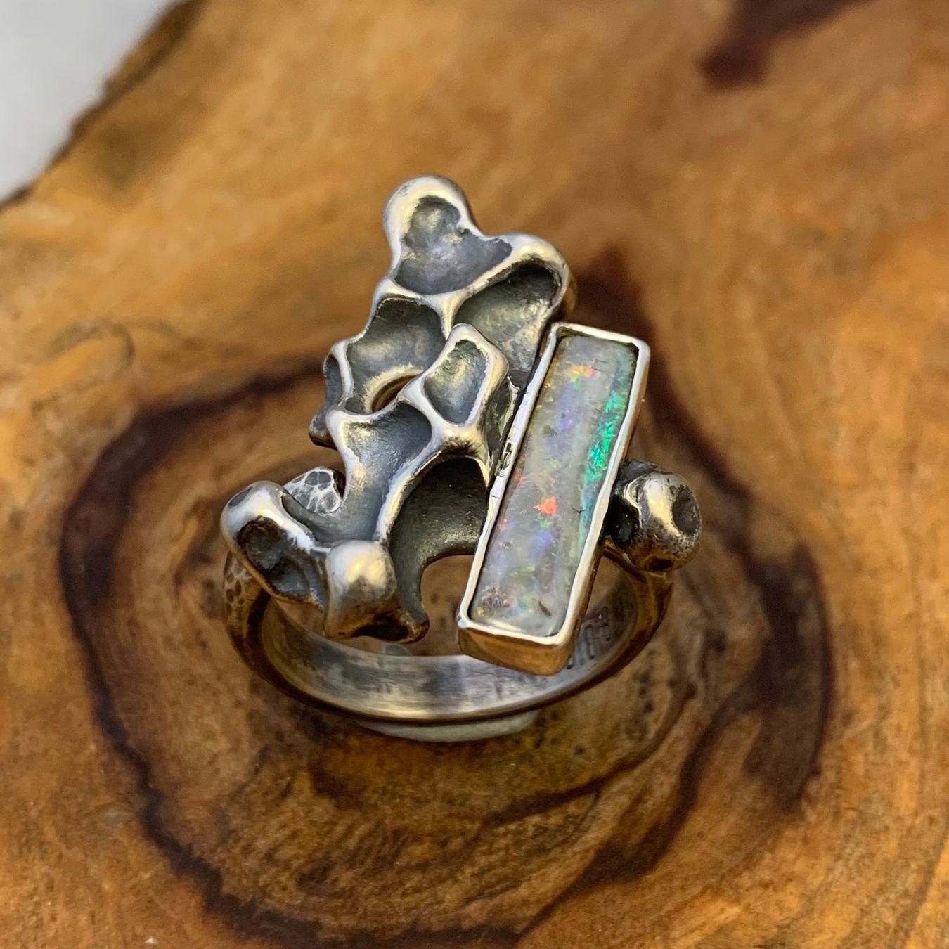 Bagues: Silberring Koralle mit Opal Gr.62 – Neuf (Voir description) à Thun par Svonskj