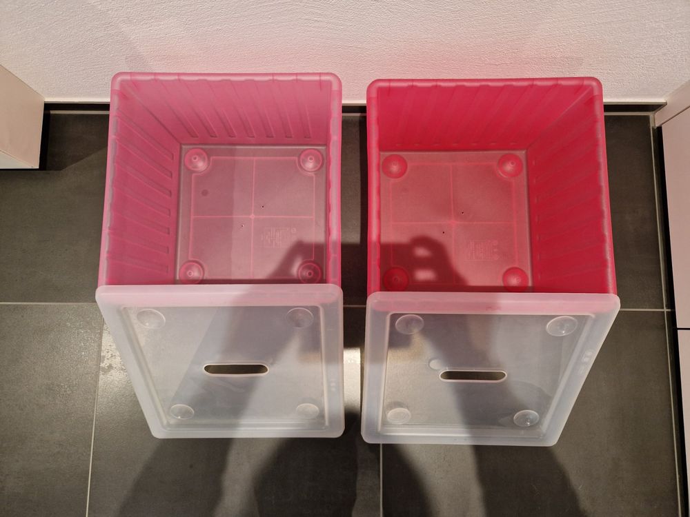 2 Kästen auf Rollen IKEA Vessla hellrosa inklusive Deckel | Kaufen auf ...