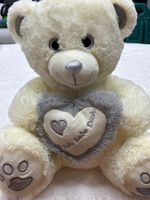 Ours en peluche avec coeur 'Ich liebe Dich' creme 35cm