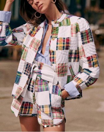Veste matelassée Sézane patchwork multicolore T.36