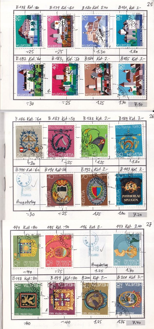 Alle Briefmarken: CH Briefmarken-Auswahlheft "Pro Patria" – Gebraucht aus Münchwilen AG von Nesar 7
