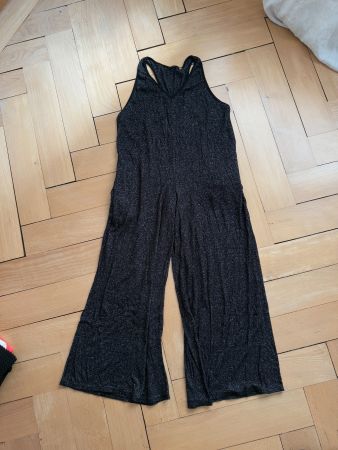 Jumpsuit schwarz meliert weich M