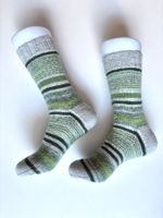 Ringelsocken, Wollsocken, handgestrickt, Gr. 42/43