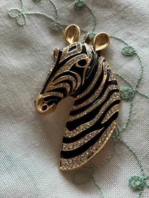 Spille & Fermagli: superbe broche art deco ZèBRE email doré – Usato da Evilard venduto da nenette01 1