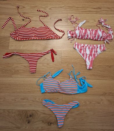 3 Bikini Sets von Tezenis (Slips: S / Tops: L)