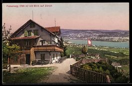 Zürich, Felsenegg mit Blick auf Zürich