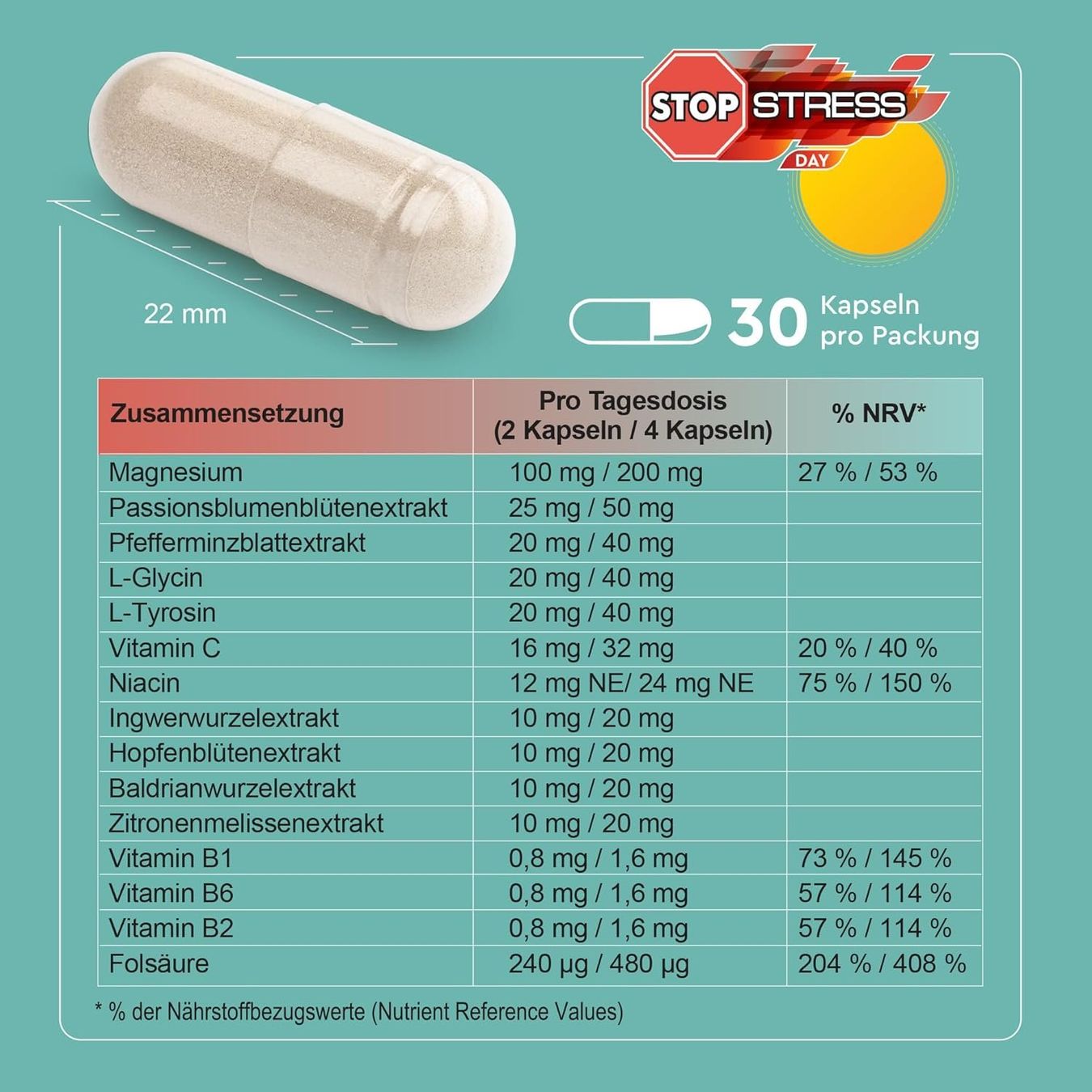 Lebensmittel & Spezialitäten: Anti Stress Kapseln Magnesium Baldrian – Gebraucht aus Suhr von TradeMasters 6