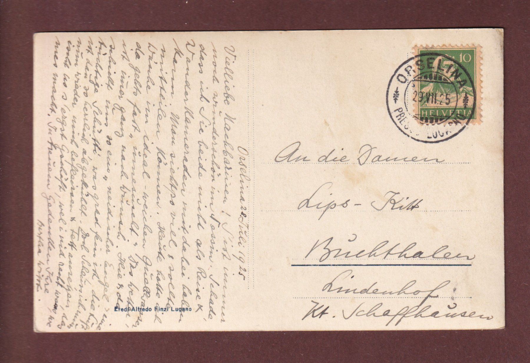 Cartoline postali: LOCARNO - Castello di ferro - 1925 – Usato da Pully venduto da nicecards-shop 1