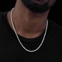 Tennis Kette Iced Out 18k Farbe: Weissgold - 3mm