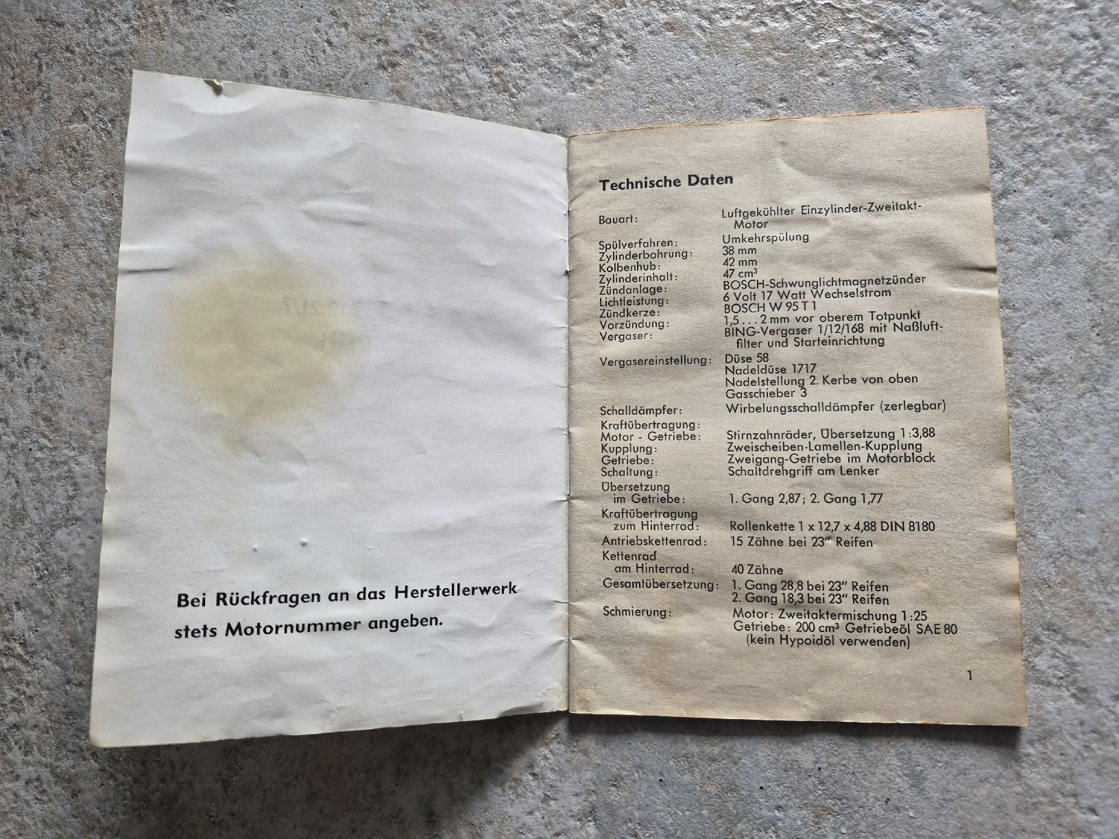 Sachs Parti ricambio per ciclomotori: Sachs 50/2 Handbuch – Usato da Belp venduto da intru 1