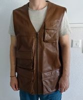 Herren Leder Weste Braun Grösse 50 / 52 guter Zustand