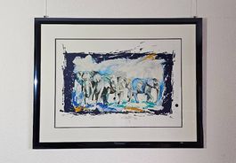 Rolf Knie "Elefantenherde" Serigraphie, handsigniert