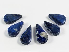Lapislazuli (Lapis) Tropfen ca.2cm 6Stk. mit Fassungsrille
