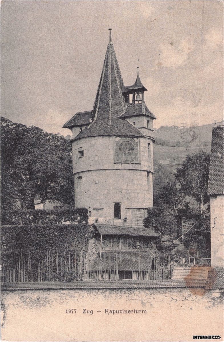 Cartoline postali: Zug // Kapuzinerturm 1924 – Usato da Basel venduto da intermezzo12