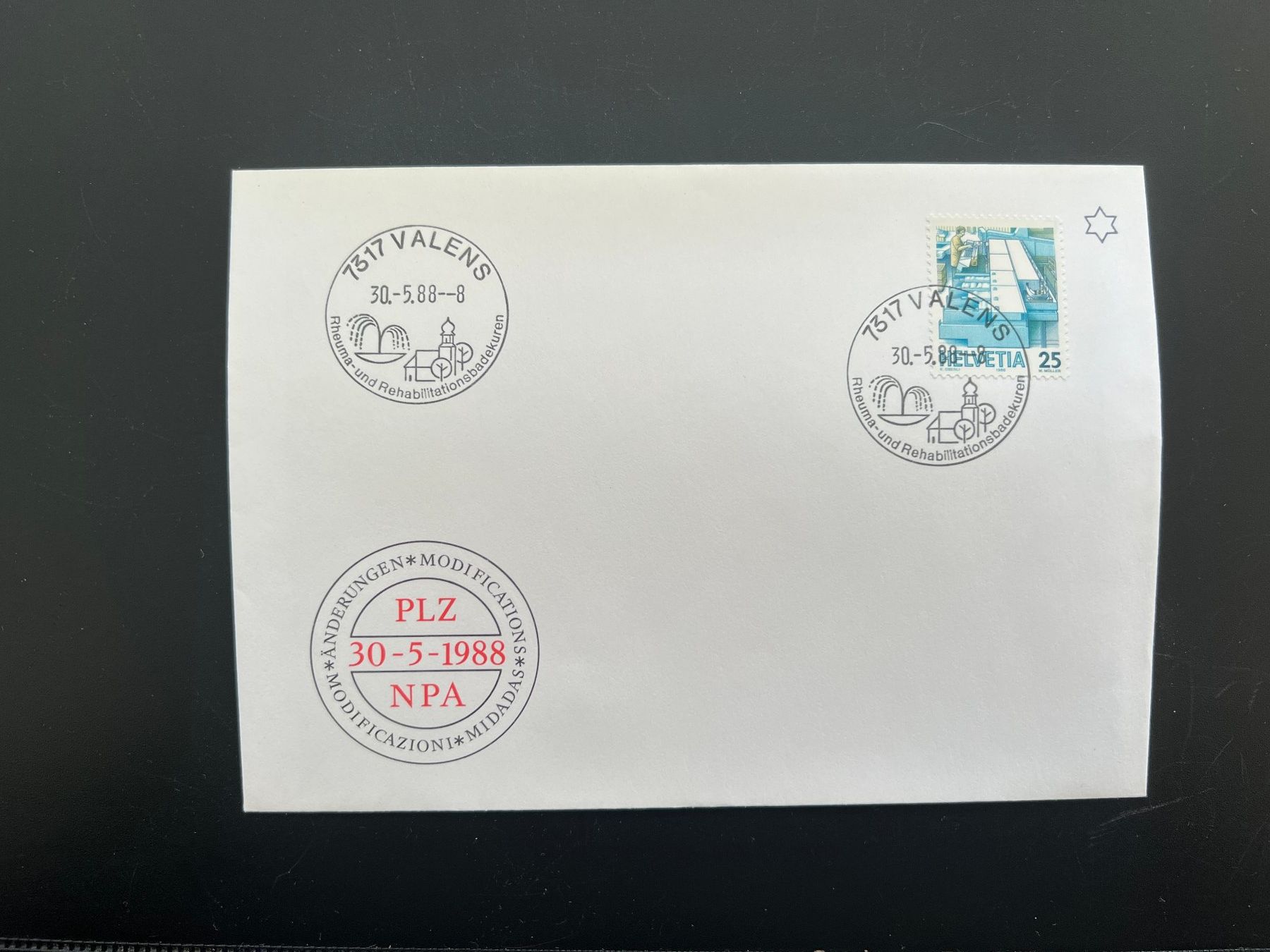 Tutti i francobolli: Valens Erstagbrief-Werbe-Stempel  (M892) – Usato da Hinwil venduto da Sidi4