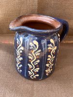 Antiker Krug, blau, Keramik, Landhausstil, Vintage! (53)