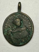 Antiker religiöser Bronze-Anhänger Medaillon Amulett um 1800