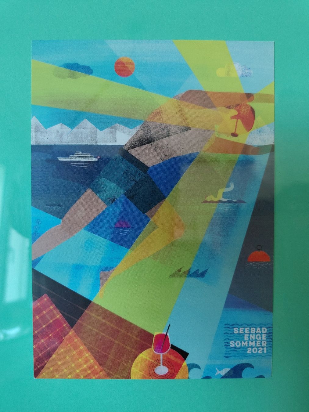 Poster & Bilder: Seebad Enge Sommer 2021 mit Rahmen 25x31cm – Gebraucht aus Dietlikon von VintageStudioZurich 1