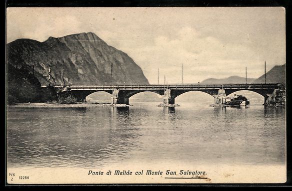Ansichtskarten: Melide, Ponte di Melide col Monte San Sa – Gebraucht aus Berlin von bartko-reher