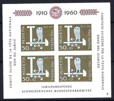 1960 Pro Patria Jubiläumsblock Kat.-Nr. B102 postfrisch **