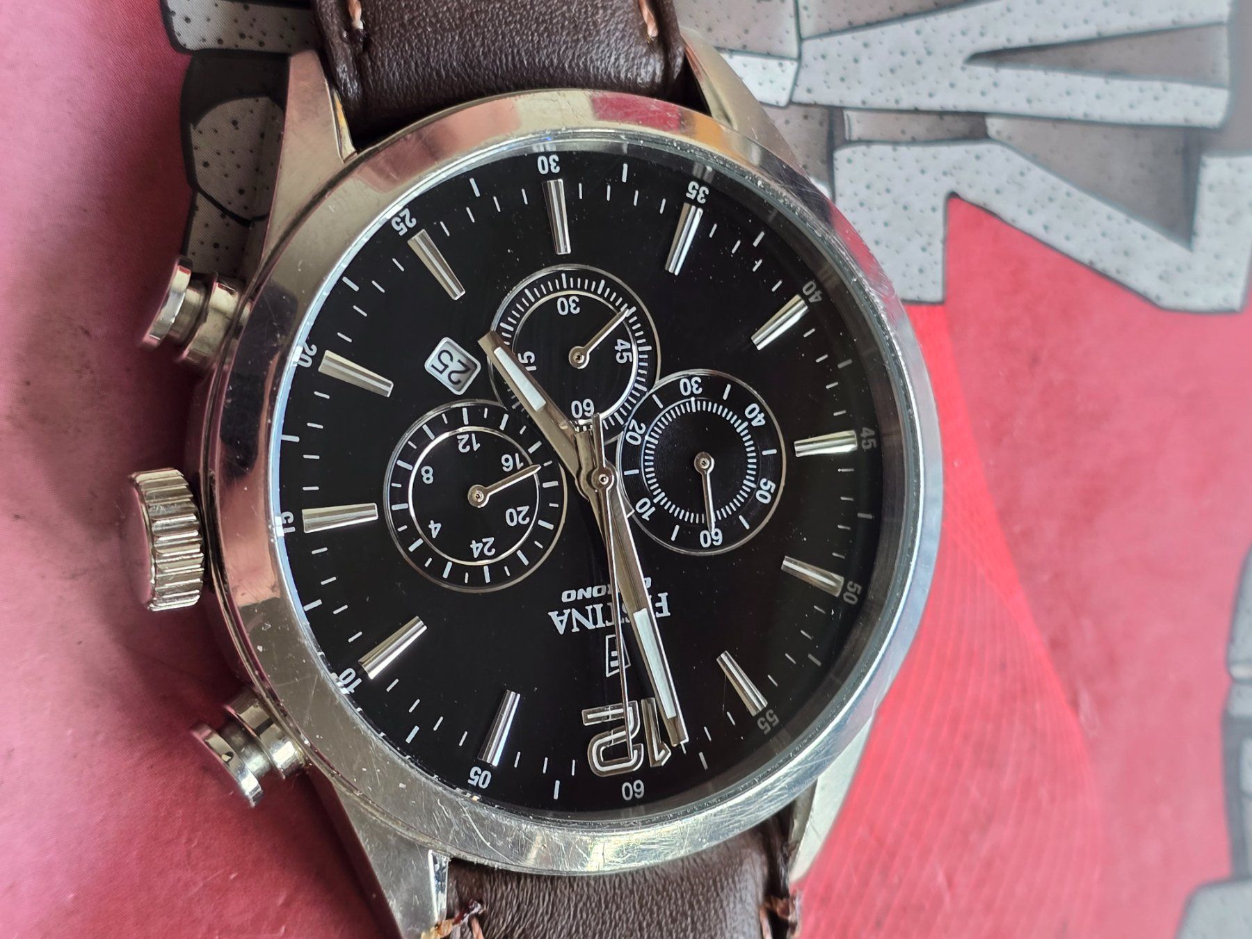Festina Orologi: 801 Festina Chronograph Worldtimer Jumbo mit Papiere – Usato da Muri AG venduto da Corredor 4