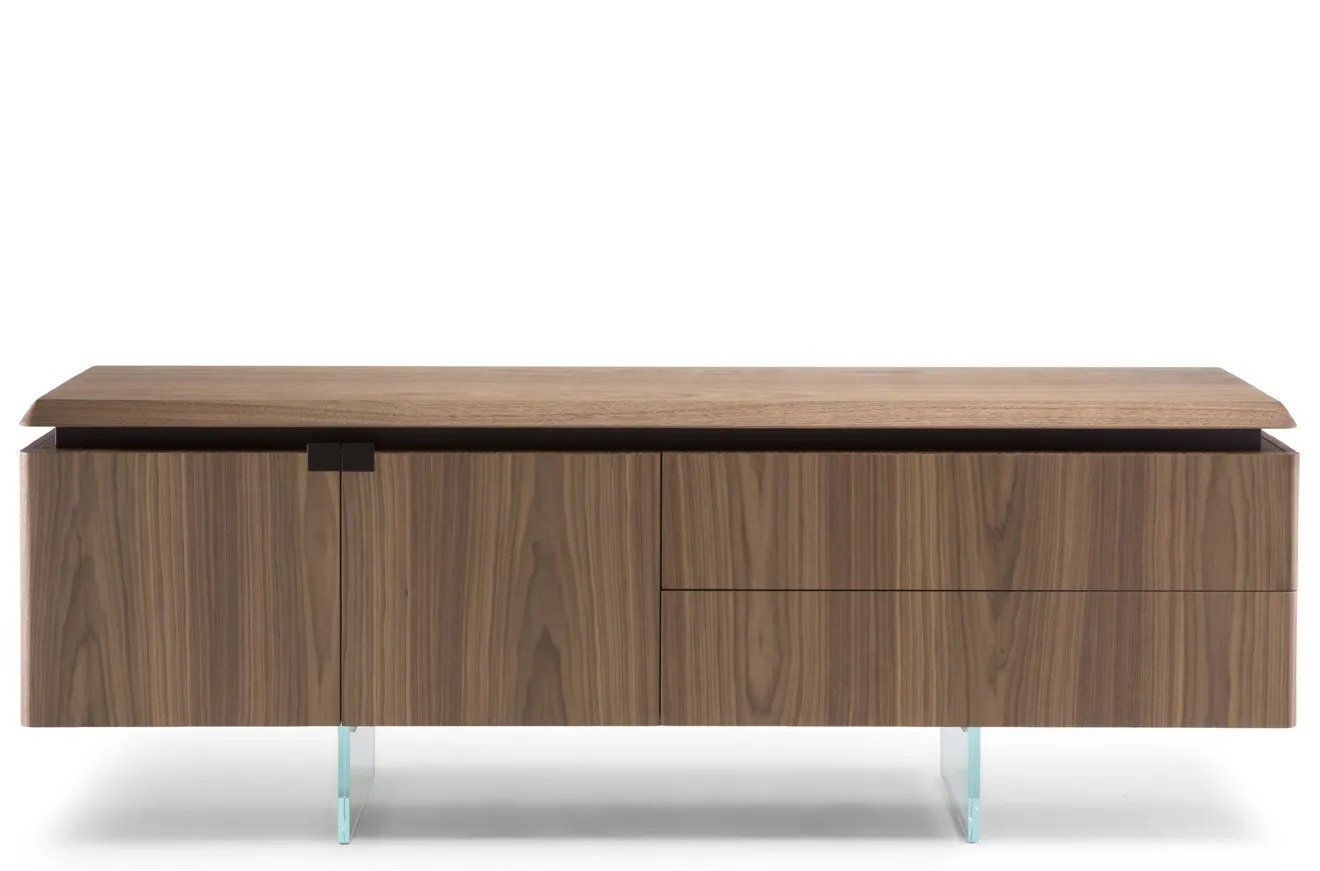 Cassettiere: Natuzzi Phantom Sideboard – Nussbaum mit Glasfüssen – Usato da Zürich venduto da ale_5qbs 1