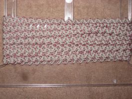 Baumwoll Häkel-Zick-Zack Band taupe / altrosa 8mm breit