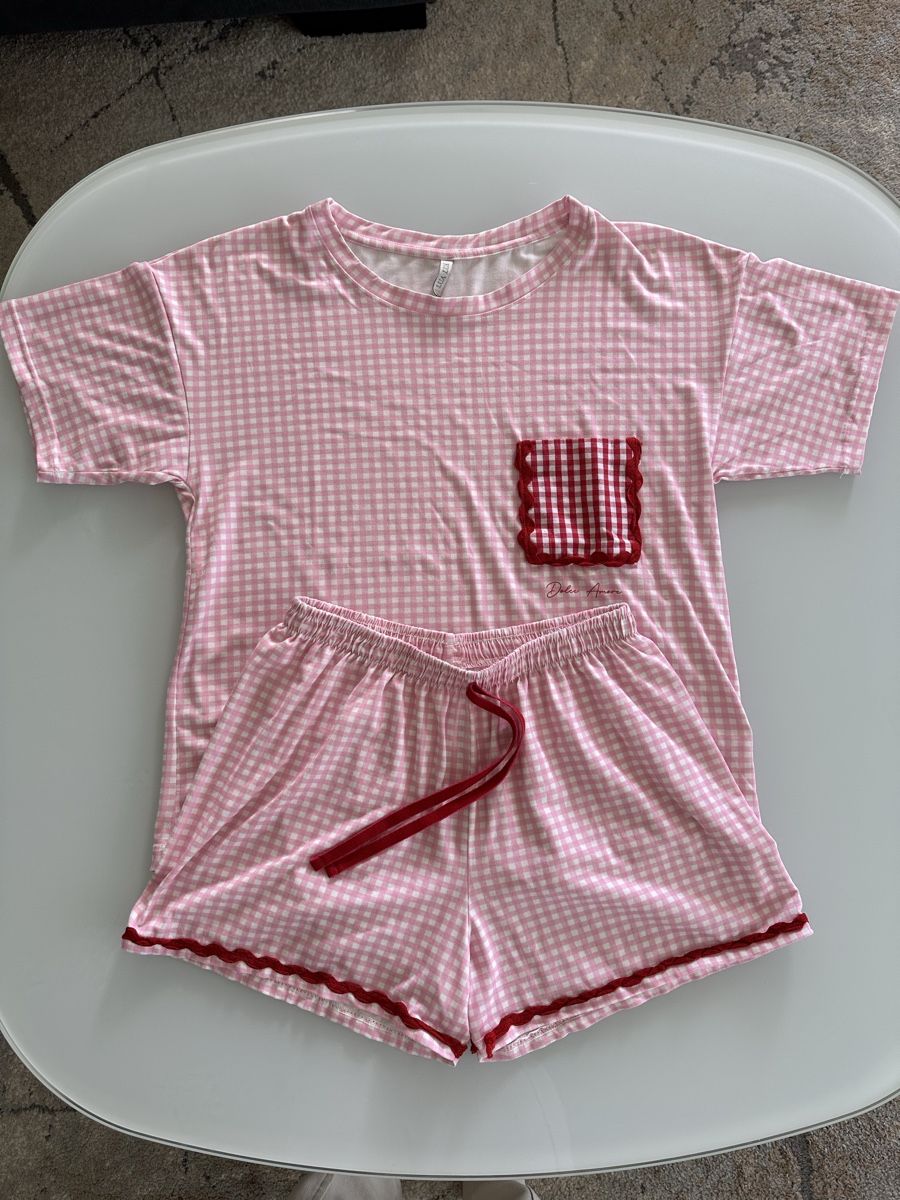 Negligees & Pigiami: Cute Pink Gingham short Pyjama Set - Spring/Summer Outfit – Usato da Kloten venduto da gab_jl5l 1