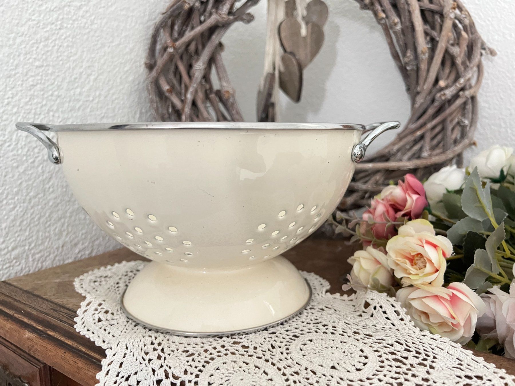 Elettrodomestici da cucina: Vintage Küchensieb - Emaille - Shabby – Usato da Walzenhausen venduto da Cerna007 1