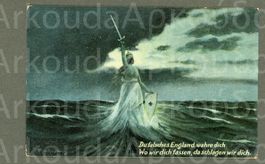 AK color Propagandakarte Dtsches Reich vs England,1.WK≈1916