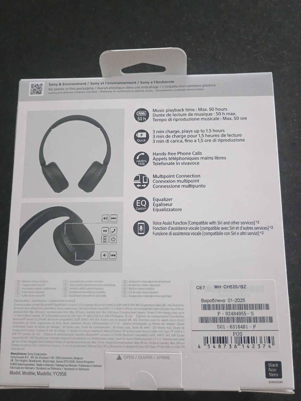 Sony Cuffie: Sony WH-CH520 Wireless Stereo Headset Neu/Neuf – Nuovo e nell'imballaggio originale da Murten venduto da Palli23 1