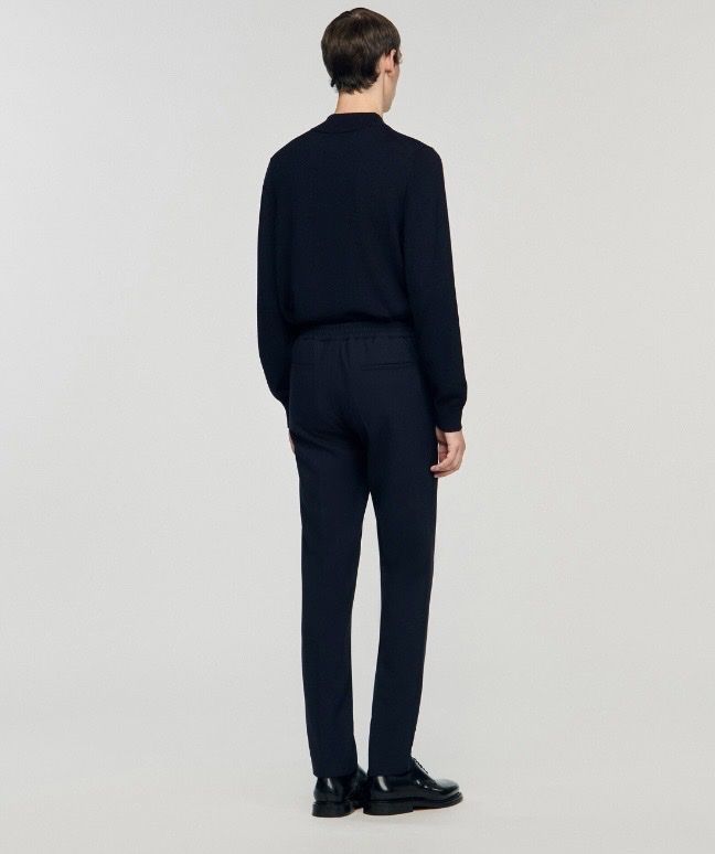 Sandro Pantaloni: SANDRO Men's Jersey Trousers Pants Dark Blue Stretch – Usato da Münchenstein venduto da B771 3