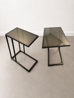 2x C-Beistelltisch / Sofatisch Metall & Glas – Schwarz