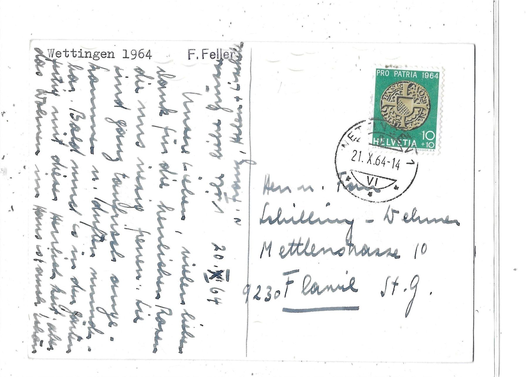 Cartoline postali: AG Wettingen 1964 – Usato da Schocherswil venduto da Wilare 1