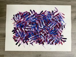 Originales abstraktes Gemälde auf Papier, neu!