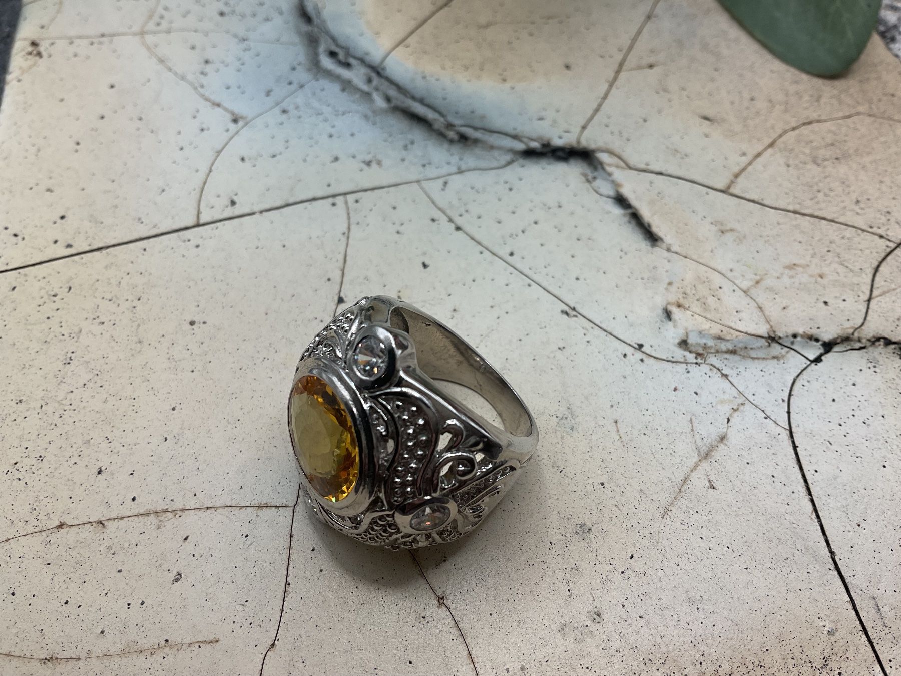 Ringe: Statemntring mit Citrin in Sterlingsilber, Gr.56 – Neu (gemäss Beschreibung) aus luzern von Alpendorf1 2