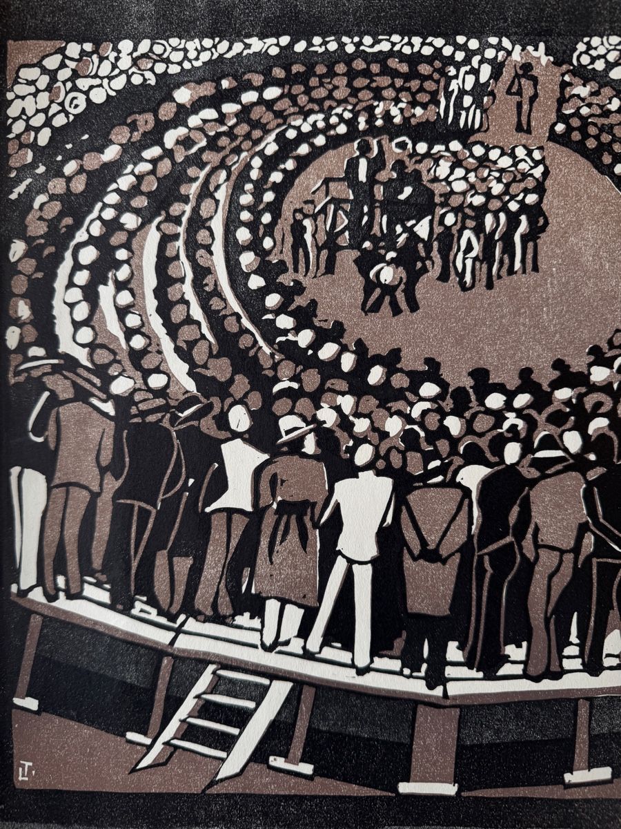 Xilografie: Original Lill Tschudi - Glarner Landsgemeinde – Usato da Zürich venduto da WKND93 1