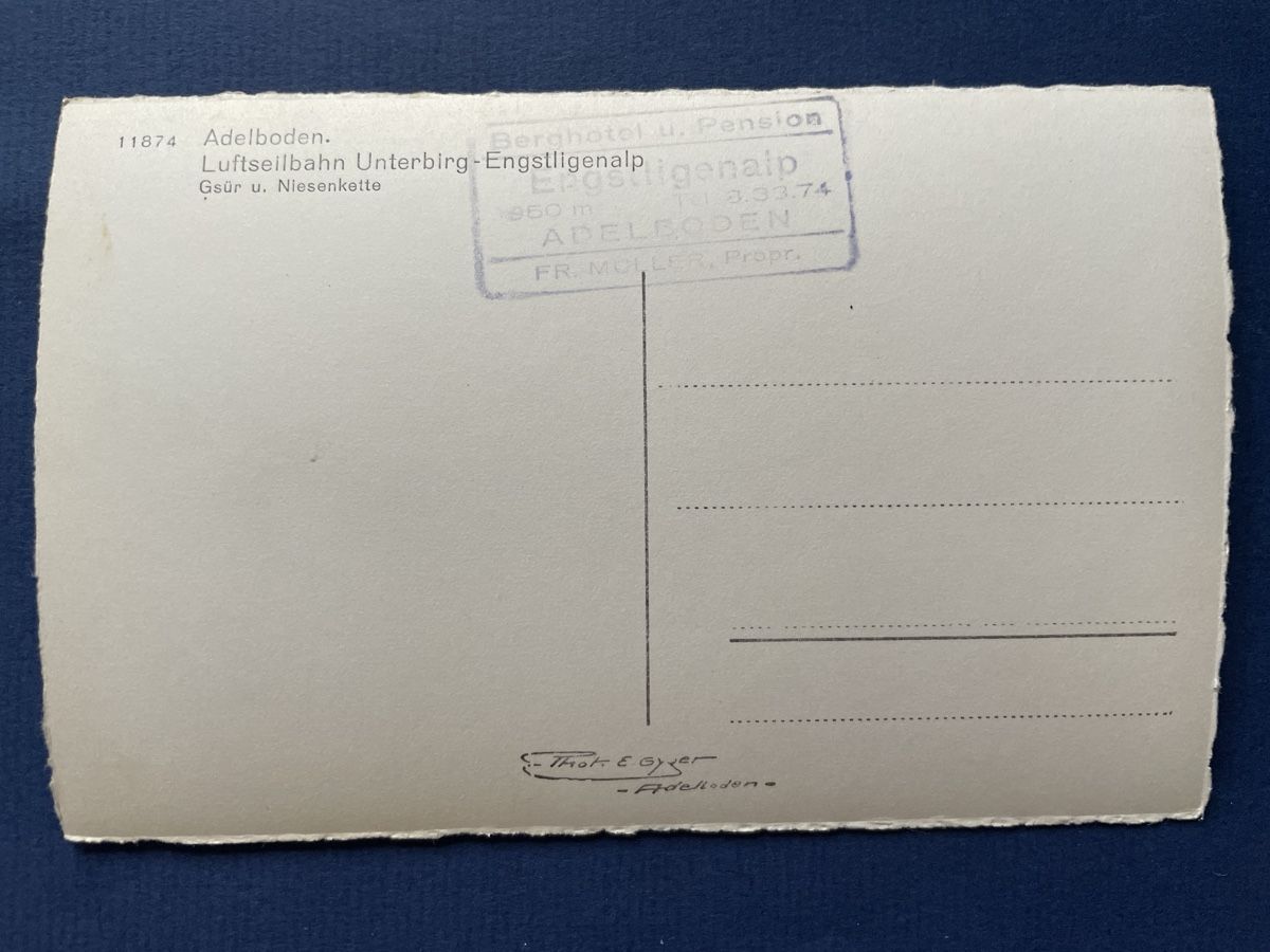 Cartoline postali: Alte Ansichtskarte Luftseilbahn Unterbirg-Engstl. Adelbode – Usato da Neuhausen am Rheinfall venduto da Arielle55 1
