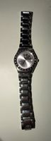 SWATCH Uhr / Silber mit pinkfarbenen Steinen