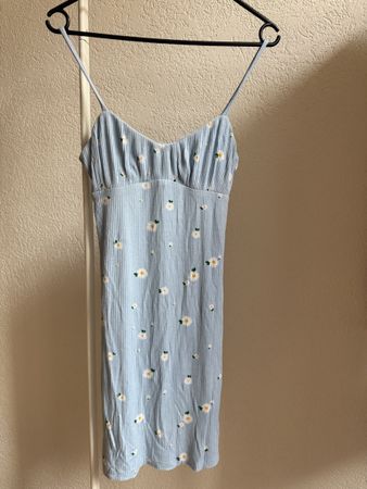 Robe d’été bleu clair fleurs Bershka, t.36/S