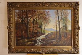 André E. Wiesner großes Ölgemälde Waldlandschaft