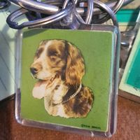 Porte-clés vintage chien de chasse anglais 4x4 cm