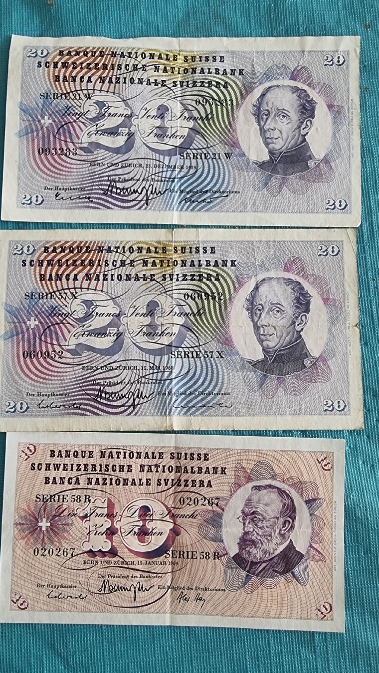 Banconote: billets 10 et 20 francs suisse – Usato da Cormondrèche venduto da yo1978