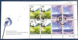 2014 - 150 J. dipl. Beziehungen Schweiz-Japan Kleinbogen ET