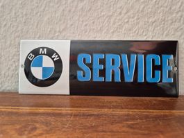 Emailschild BMW Service Werkstatt Garage Logo Emaille Schild