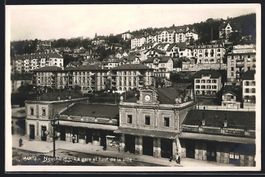 Neuchâtel, La gare et haut de la ville,