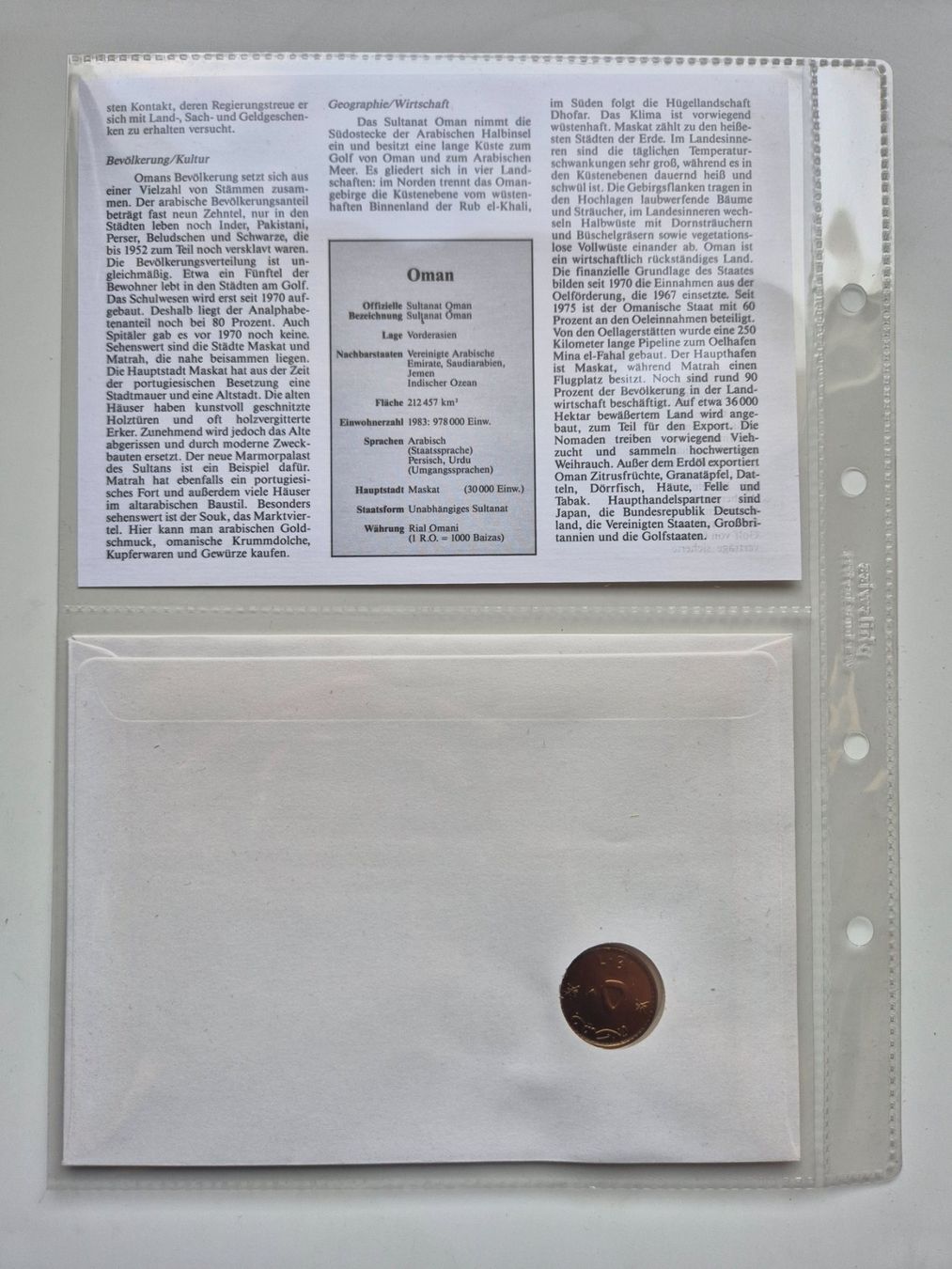 Tutti le monete: Numisbrief / Münzbrief 🪙 Oman – Usato da Niederweningen venduto da Obson 4