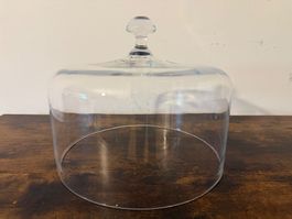 Glocke für Tortenplatte/ Brot aus Glas guter Zustand
