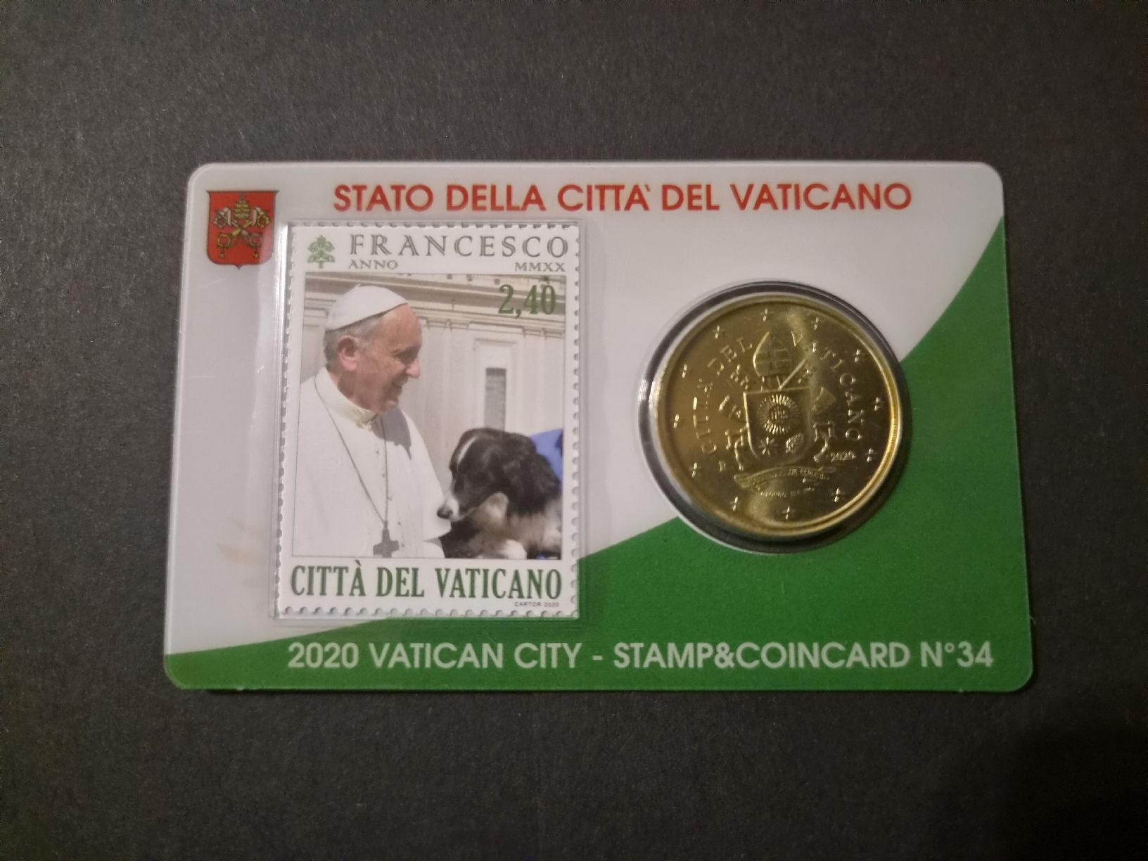 Tutti le monete: Vatican stamp&coincard 2020 n°34 – Nuovo (secondo la descrizione) da Versoix venduto da rucio