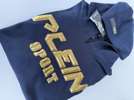 Kapuzenpullover PLEIN SPORT dunkelblau goldener Schriftzug